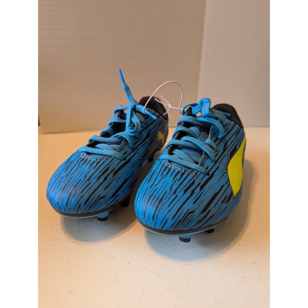 Puma Rapido III FG/AG Junior Soccer Cleats Kids Size 1C Ocean Dive/Yellow Alert - Picture 2 of 16